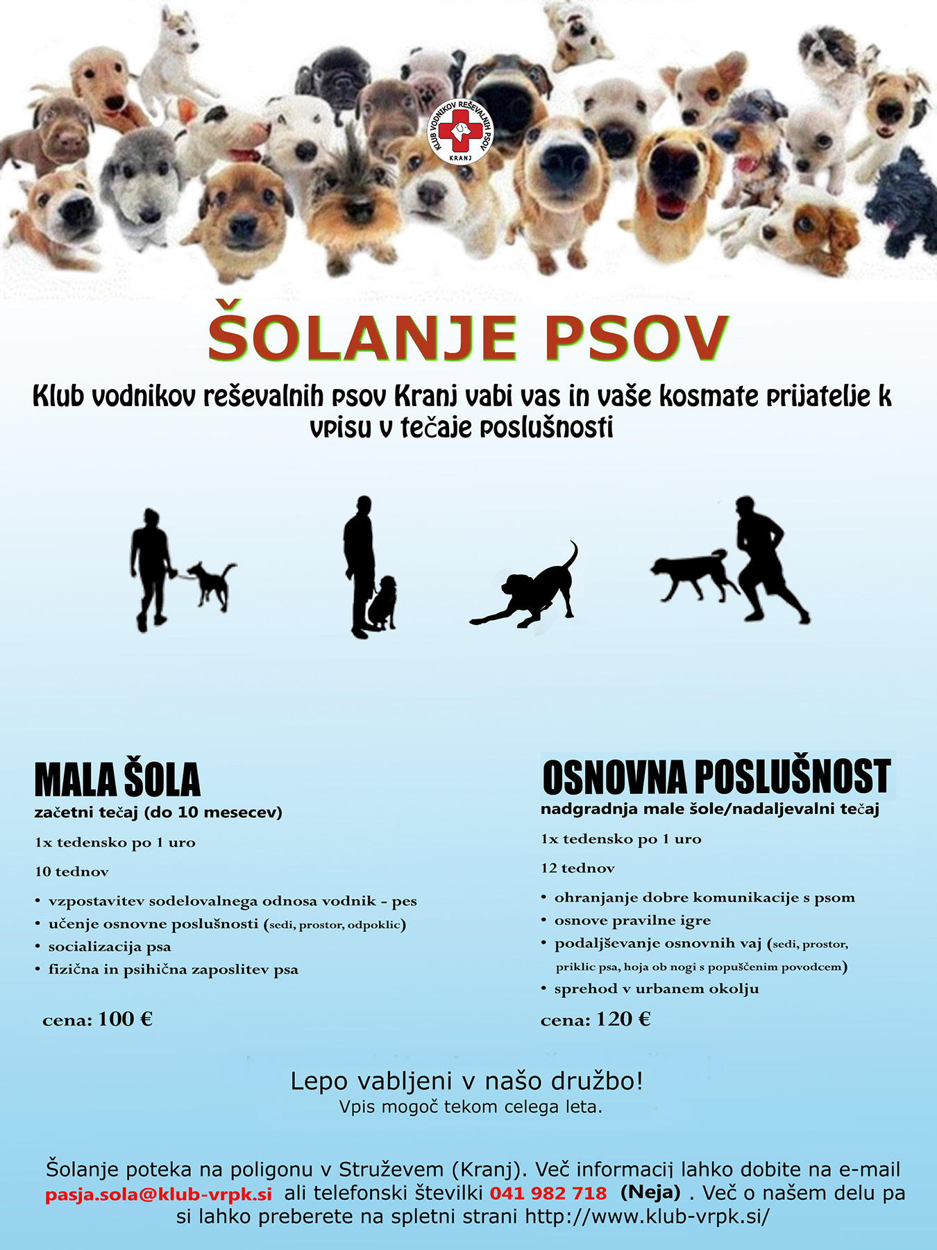 Vabilo k vpisu v pasjo šolo